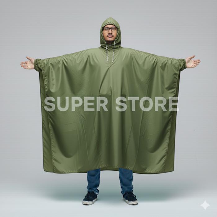 SUPER STORE Jas Hujan Ponco Batman Bahan Oscar Perlak Anti Rembes Jahitan Dilapisi Lem Kualitas Ter
