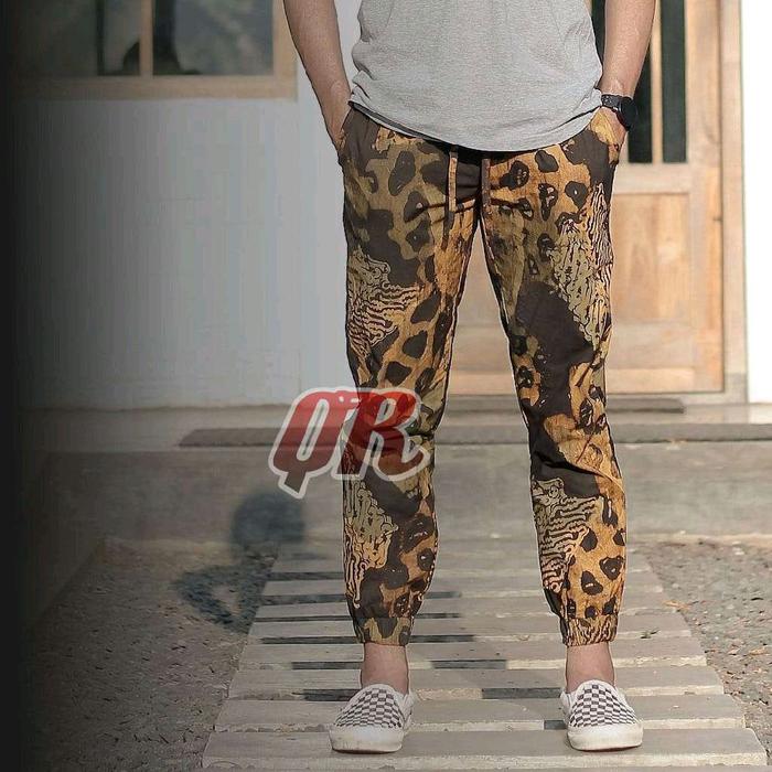 celana joger batik motif abstrak kekinian kode QR02 Jogger