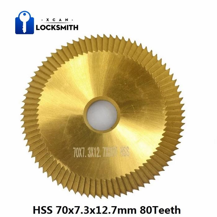 XCAN 1pc 70x7.3x12.7mm 80T Double Side Titanium Coated Key Machine