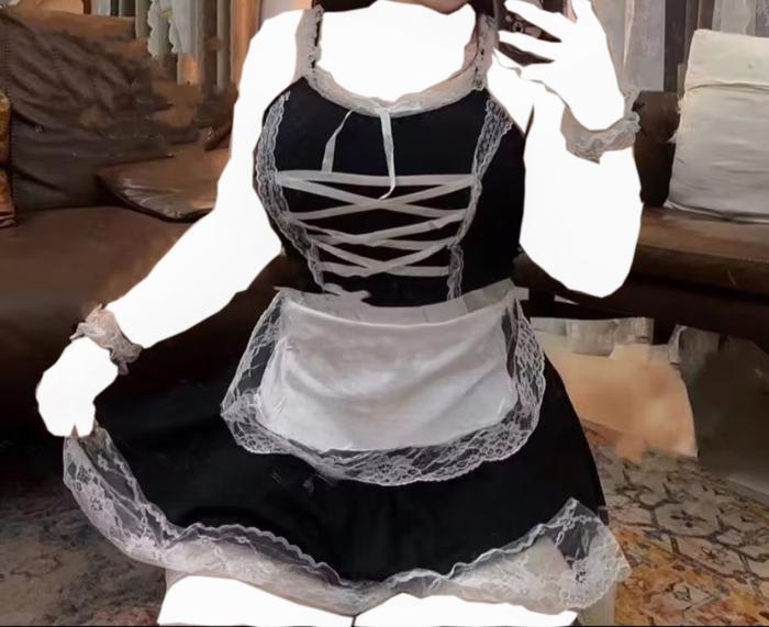 BIG SIZE COSPLAY MAID  SET LINGERIE BAJU SEXY WAITRESS TO LAREYNA SHOPS GRATIS ONGKIR !