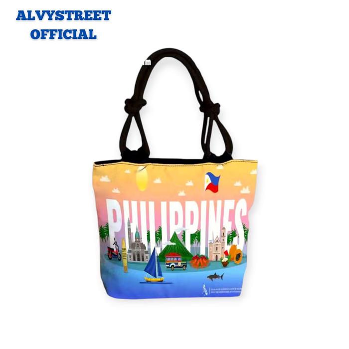 ALVYSTREET OFFICIAL |  Totebag Tali Sumbu Kepang Motif Philippines | Souvenir Philippines