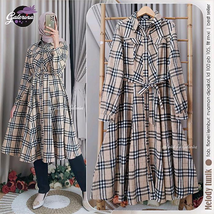Melody tunik by galerina tunik katun flanel tunik kotak2