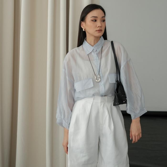 OFEYA - Cassia Sheer Shirt - Kemeja Sheer Wanita Casual