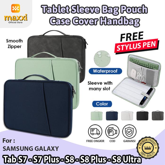 Tas Tablet Samsung Galaxy S Series S7 S8 S9 FE Plus + Bonus Stylus Tahan Air Sleeve Samsung Tab S9 F