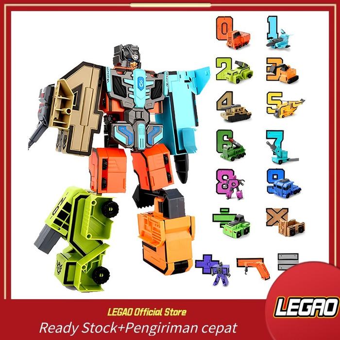 Mainan Anak Robot Transformer Robot Angka Number 15in1 number robot transformer robot angka mainan e