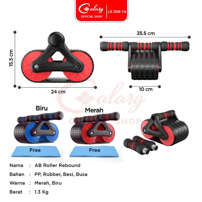 Speeds 009-14 Ab Wheel Roller Melatih Otot Perut, Lengan, Bahu, dan Dada - Biru