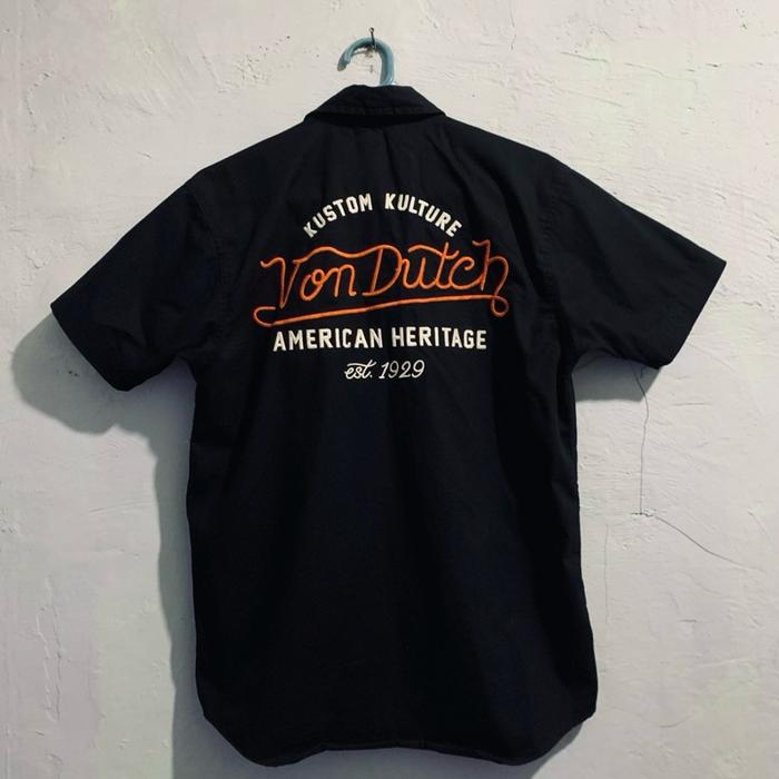 Von Dutch Kustom Kulture American Heritage Baju Kerja Hitam Est 1929
