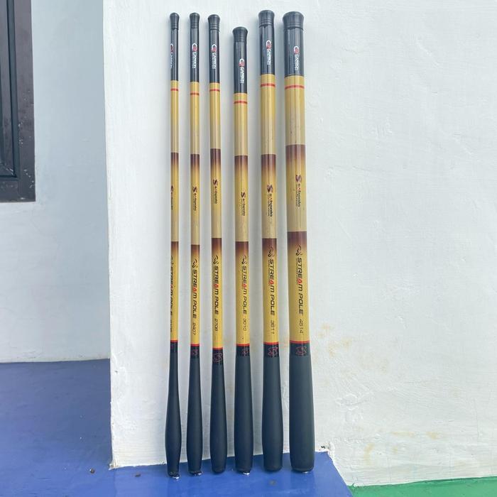 Joran tegek Sabpolo Stream Pole Ros Pendek Extra Power Carbon Spek Lentur