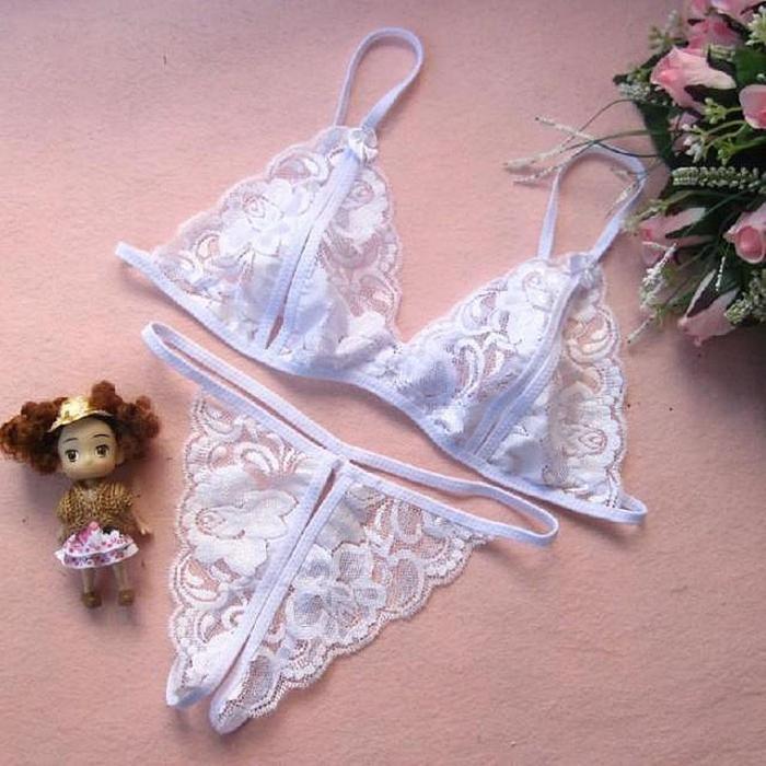 Set Pakaian Dalam Wanita Premium Lace Crop Top Bra dan Celana Dalam Gaya Korea
