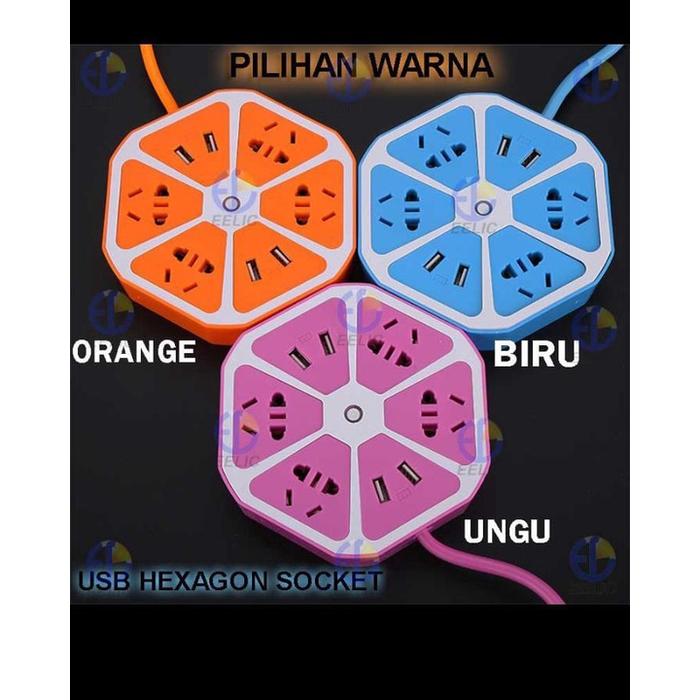 HEXAGON / USB SOKET LISTRIK 2 USB