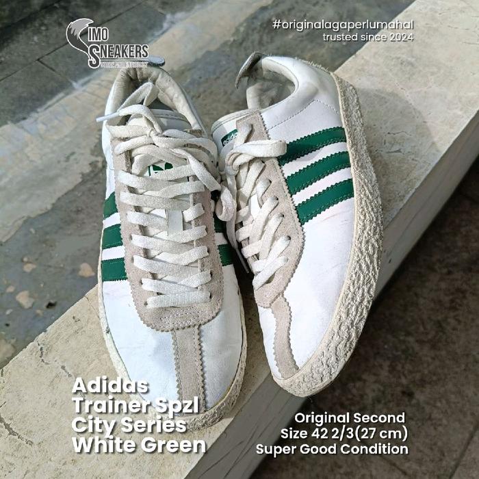 Ultra Rare! Adidas Trainer Spzl (Spezial) Putih Hijau Abu Sepatu Sneakers Original