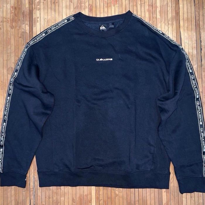 QUIKSILVER BLACK TAPED CREWNECK SWEATER SWEATSHIRT vans volcom hurley rvca