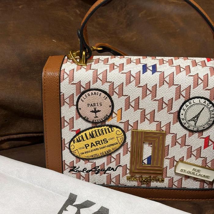 Karl Lagerfeld Selempang Paris Elegance RUE St-Guillaume Tas Tangan Wanita Trendy dan Stylish