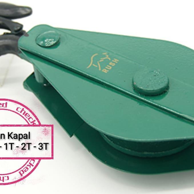 new - rush kerekan timba katrol besi 2 ton / kerekan sumur / katrol kapal 2 ton rush