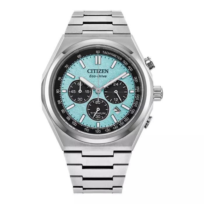 Citizen Eco-Drive CA4610-85M Forza Super Titanium Chronograph Baby Blue Dial