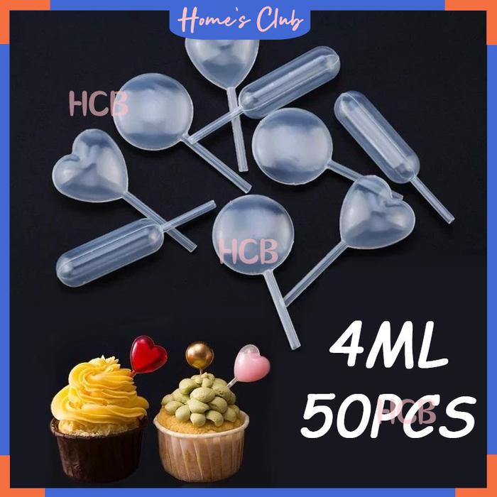 50 Pcs Pipet Tetes Kue 4ml Pipet Plastik Infuser Infuser Kue