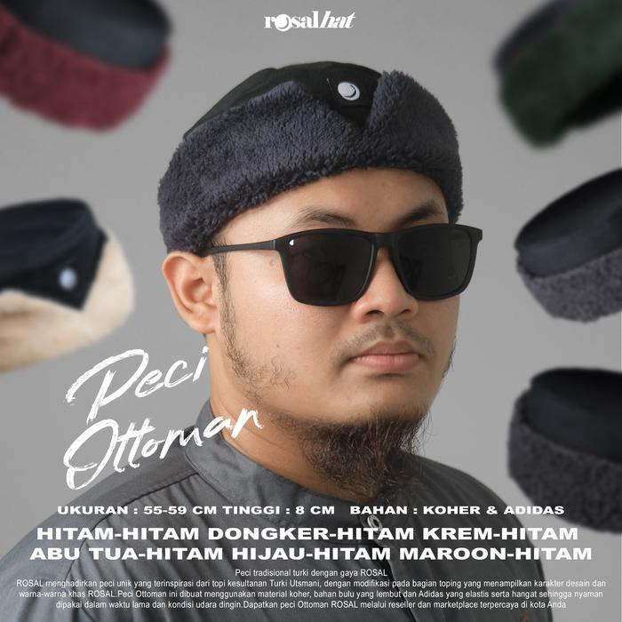 Rosal Peci Ottoman Rosalhat Kopiah Songkok Unik Khas Topi Turki Pria Dewasa Muslim Bulu Lembut Nyama