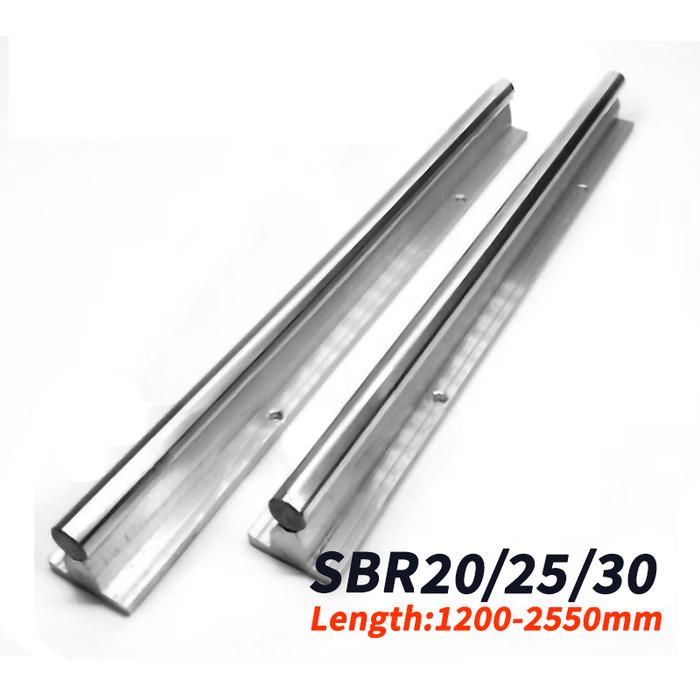 1/2pcs Linear Guide Rail Aluminum SBR20 SBR25 SBR30 1200-2550mm Fully