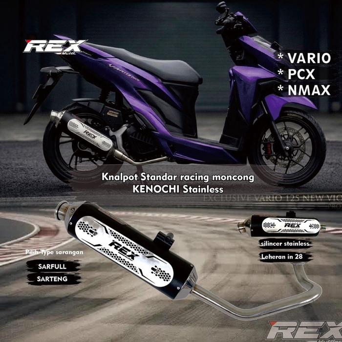 KNLAPOT STANDAR RACING STAINLESS Moncong Shijiro VARIO PCX NMAX AEROX untuk all matic new