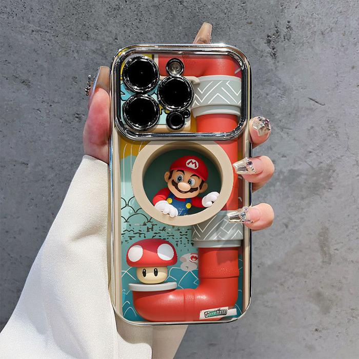 Mario Anime Lucu Berwarna Merah Case hp iPhone 11 PRO MAX XS XR 12 13 14 15 PLUS