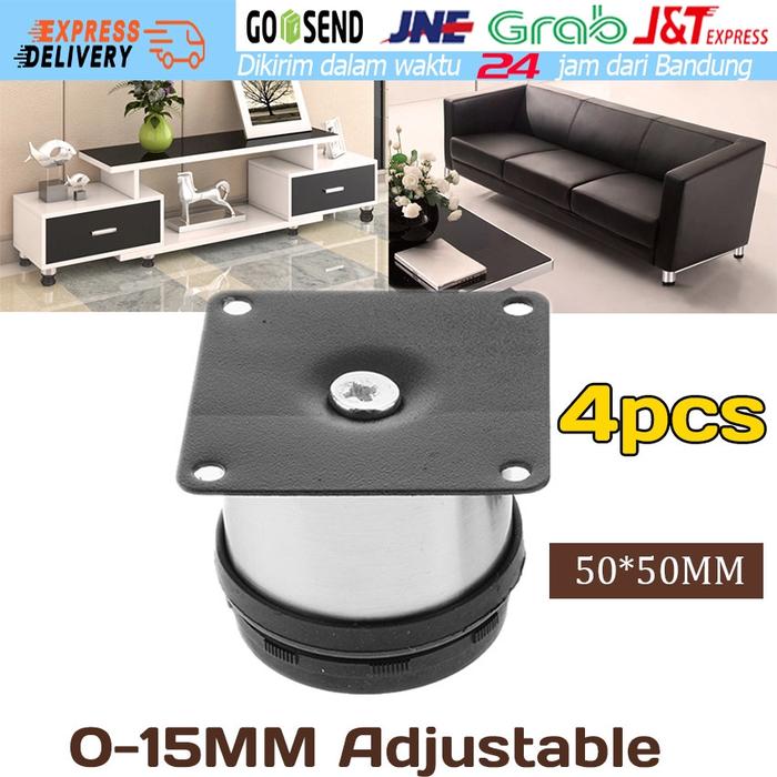 Stainless Steel Adjuster Kaki Alas Stabil Meja Kursi Bangku Sofa Adjustable Table Leg Diameter 50 MM