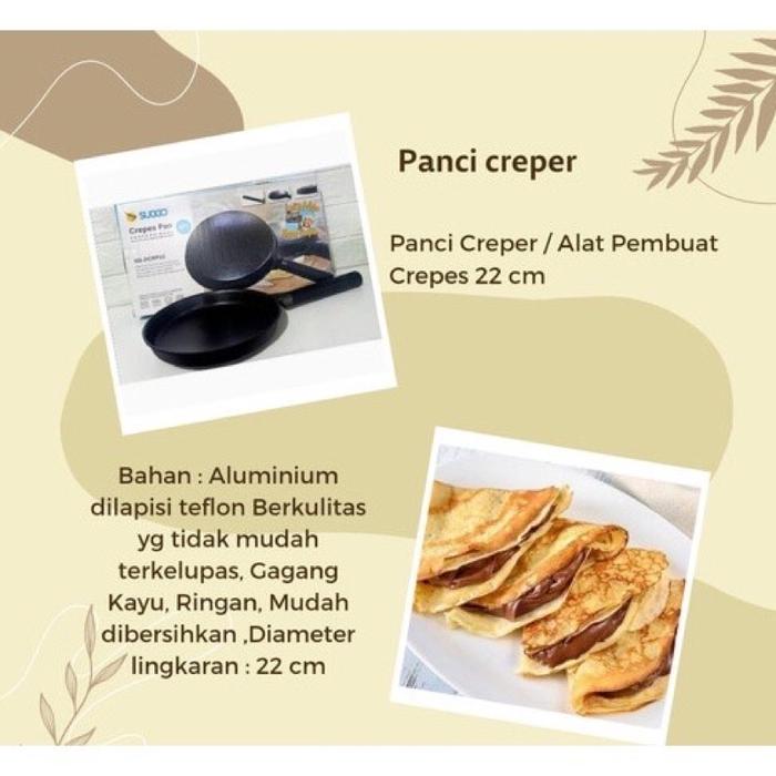 Crepes Pan Maker 22 Cm Suggo Wajan Kwalik Crepe Teflon Cetakan Kulit Lumpia Leker Anti Lengket