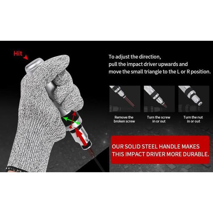 Isi 16 Set Obeng Ketok Set Obeng Getok Putar Screw Removal Tool