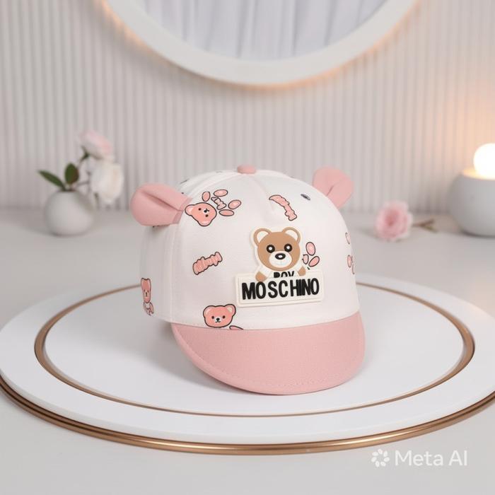 Topi anak anak 3-24 bulan bear ears happy moschino