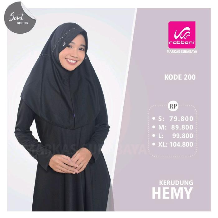 Rabani hijab anak sekolah Muslim Kerudung Instan Hitam