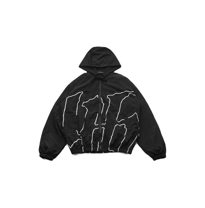 0226 JAKET OLAHRAGA HUSTED TUSKAR TRACK BLACK JACKET