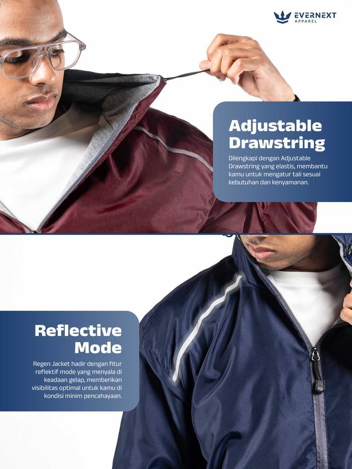 Eiger - EVERNEXT Jaket Cowok Parasut Pria Jaket Outdoor Hoodie Keren Jaket Motor Regen Waterproof Pr