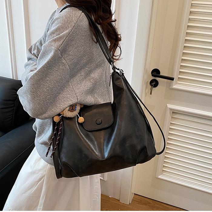 Ht Tote Bag Tas Selempang Wanita Vintage Y2K Kulit Shoulder Bag Vintage Bag