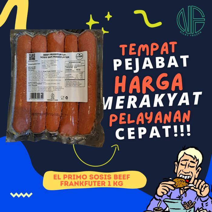 EL PRIMO SOSIS BEEF FRANKFURTER (SOSIS SAPI FRANKFUTER) 1 KG / SOSIS INDOMARET
