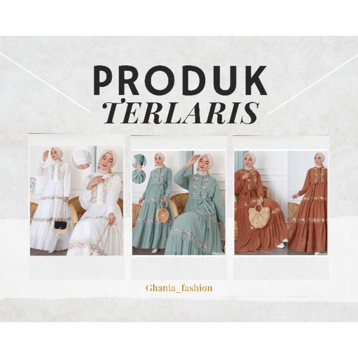 > gamis seruty maxi dress bordir//baju wanita muslim bordir//ceruty bebydol//baju gamis wanita //max