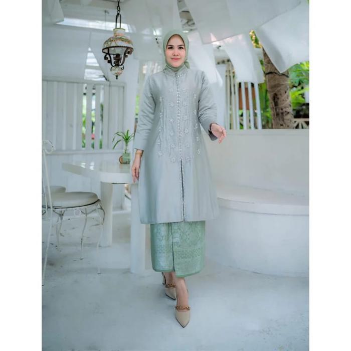 Stelan Kebaya Kurung Melayu Payet Tabur Kebaya Tunik Seragam Kondangan Pesta Baju Kurung Malaysia Ro