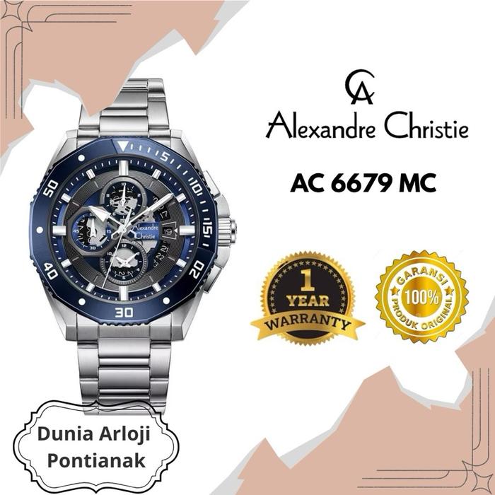 [ Dunia Arloji Pontianak ] ac 6679 mc jam tangan cowok mewah Alexandre christie