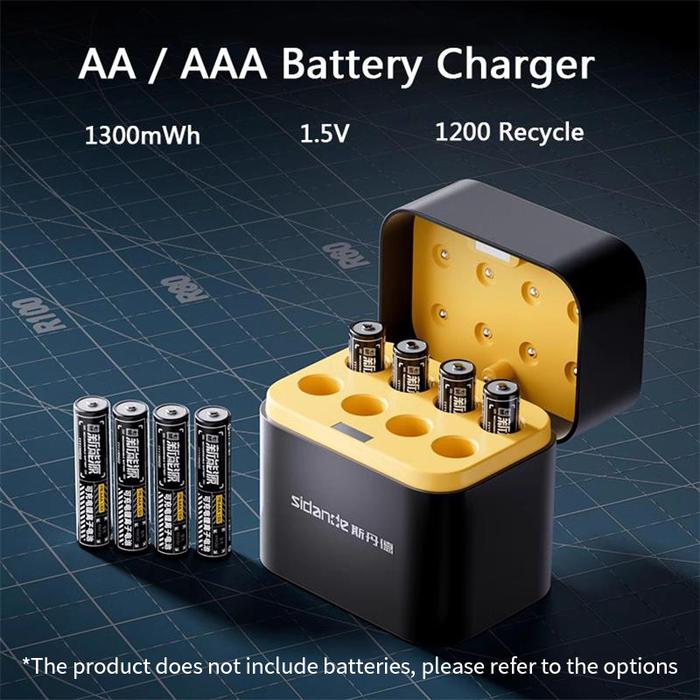 4/8 Slots Battery Charger for AAA/AA Rechargeable Lithium ion Batteries Intelligent 1200 Times Recyc