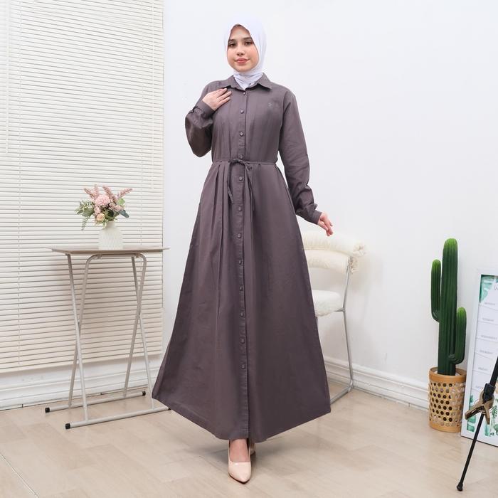 Gamis Polos Cotton Paris | Model Kerah Kemeja |Guangzhou Fashion |6009