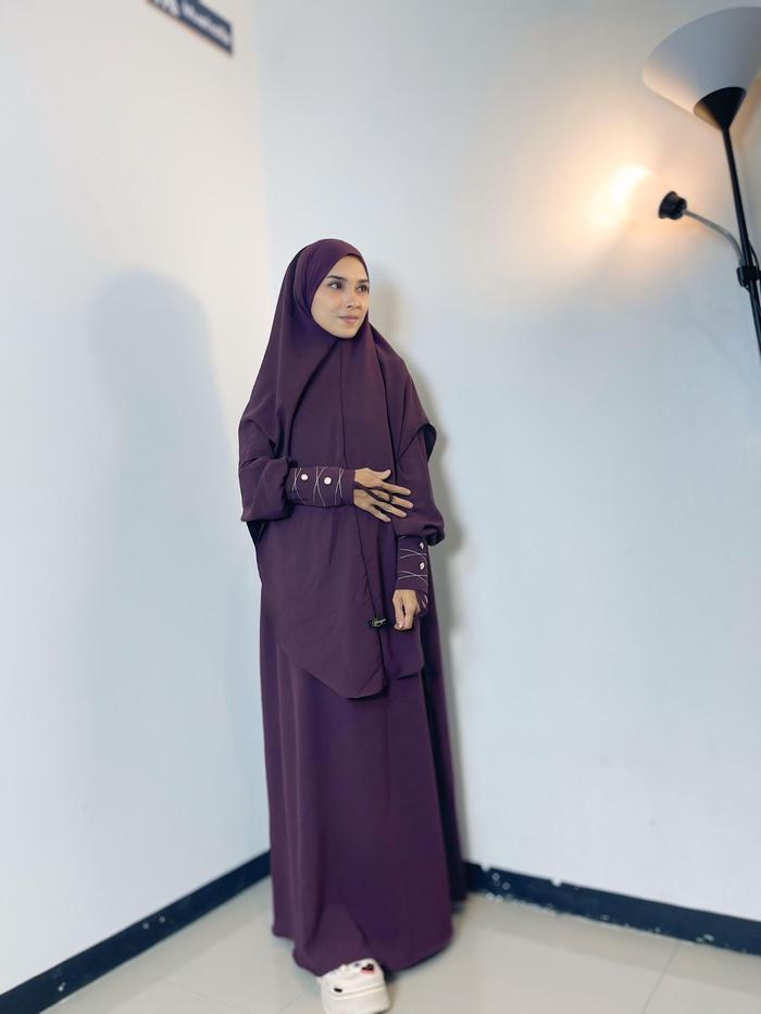 Dailyhoney - ANNUR Gamis Set Syari poka Marbella  Anti UV  Size M L XL Bahan Nyaman Formal Wanita Dr