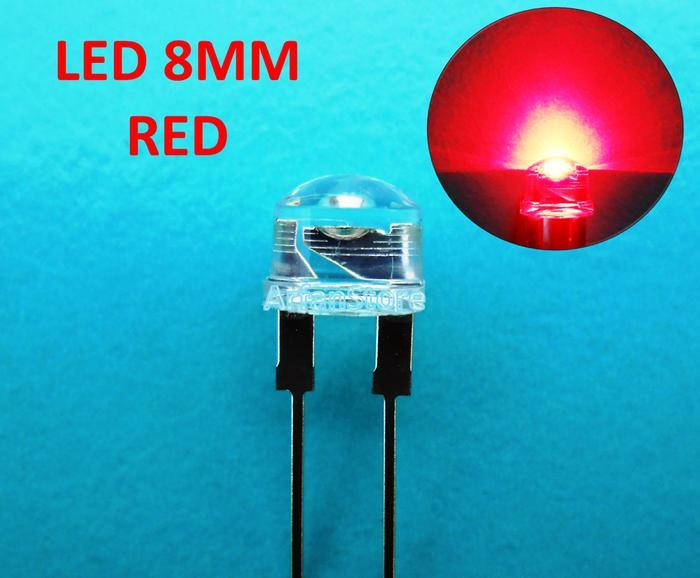 TERBARU LED 8mm Straw Hat Lampu Topi Super Bright 0.5W Warna Red Merah