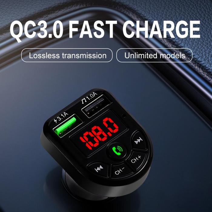 Car Bluetooth FM Transmitter Wireless Handsfree Audio