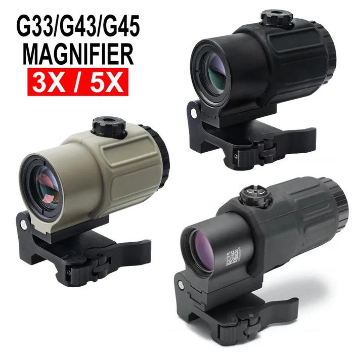 Hunting Eotech G33 G43 G45 Sight Fixed 3X 5X Magnifier Sight with Switchable to Side Quick Release Q