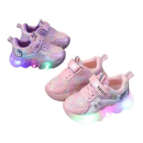 LKM457 Sepatu Sport Anak Perempuan Casual Bayi Dengan Lampu LED Sekolah [1KG 3PC] HALOMOMS