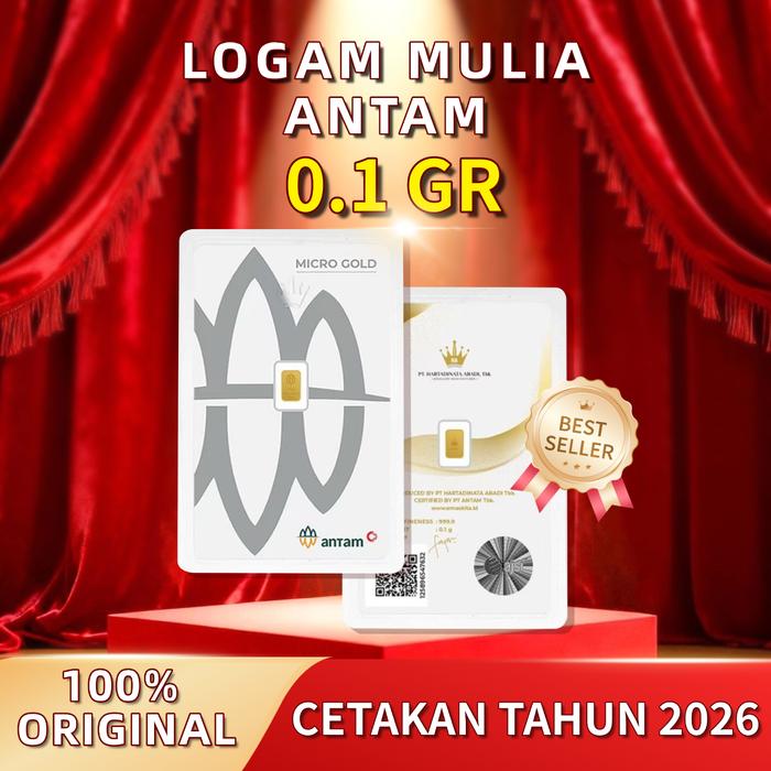 ANTAM LOGAM MULIA CERTIEYE 0.1 GRAM, LM ANTAM CERTIEYE, EMAS BATANGAN KEPINGAN 0.1 GRAM - 2026