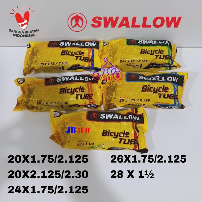 BAN DALAM SEPEDA 20 24 26 28 X 1.75 1.95 2.00 2.125 2.30 1 1/2 SWALLOW