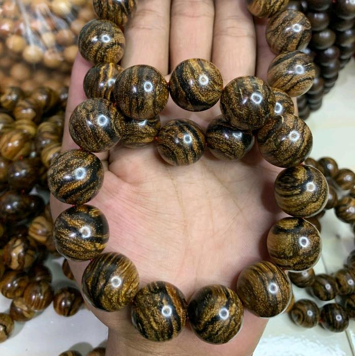 Gelang Kayu Gaharu Zebra 18mm Super Great Special Eksklusif 100% Original