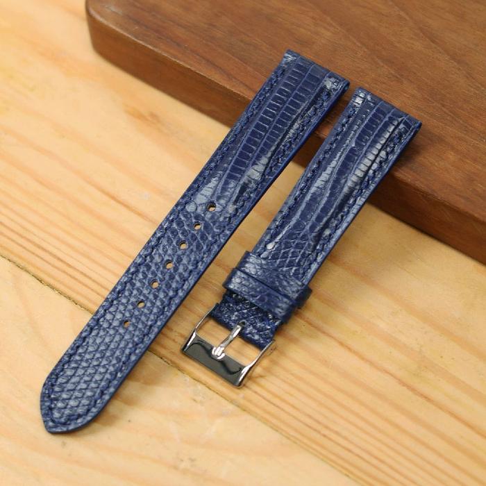 Custom Lizard Leather Watch strap - Blue