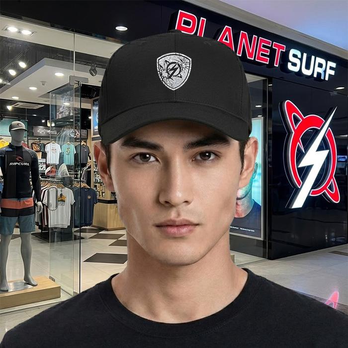 Planet Surf Topi Baseball Pria Wanita Unisex - Original Desain Logo Shield - Bahan Katun Premium Nya