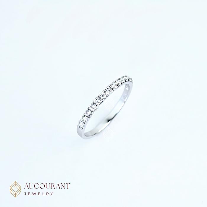 Cincin Emas Model Listring Full Mata Keliling. Emas White Gold 17K