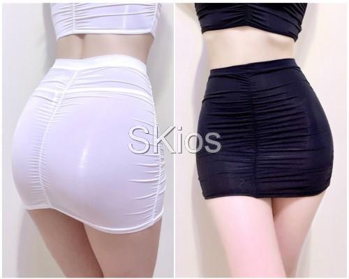 Sexy Lingerie Rok Mini Transparan Mini Skirt Pleated Hip L342